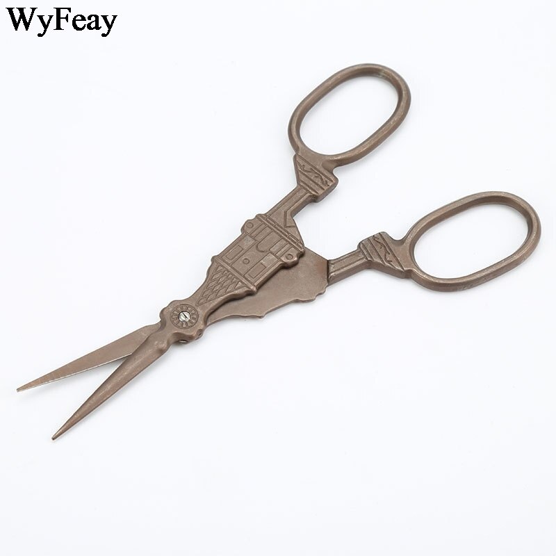 Zakka-Tijeras clásicas Retro vintage, herramienta de costura europea antigua, artesanía para el hogar, bordado de grúa, tijera de sastre