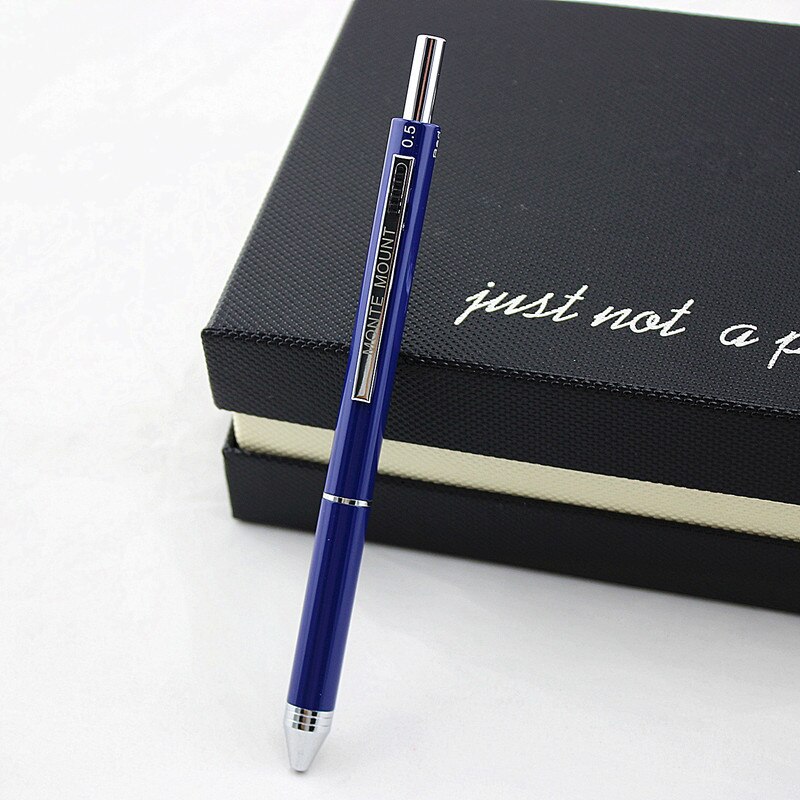 metal multi-function 3 color ball pen with pencil compound pen office student pen business pen 1pcs/lot: Q