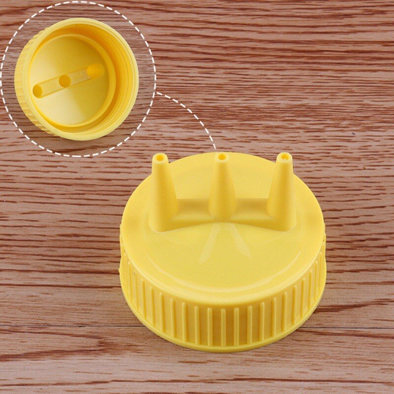 Plastic Sauce Squeeze Bottle With Three Holes Household Kitchen Tool Yellow White Red