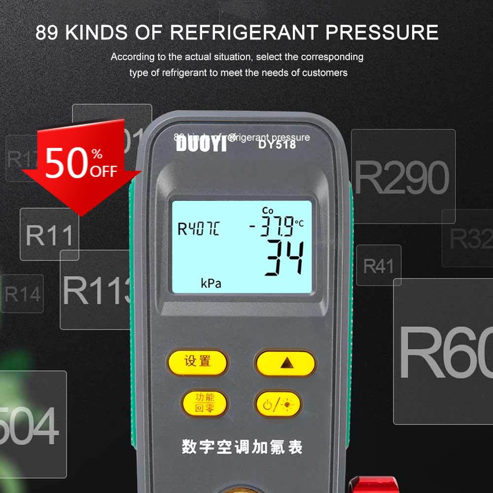 R134A R32 R410A Refrigeration Digital Manifold Gauge Car Air Conditioner Pressure Temperature Electronic Manometer Gauge Tester