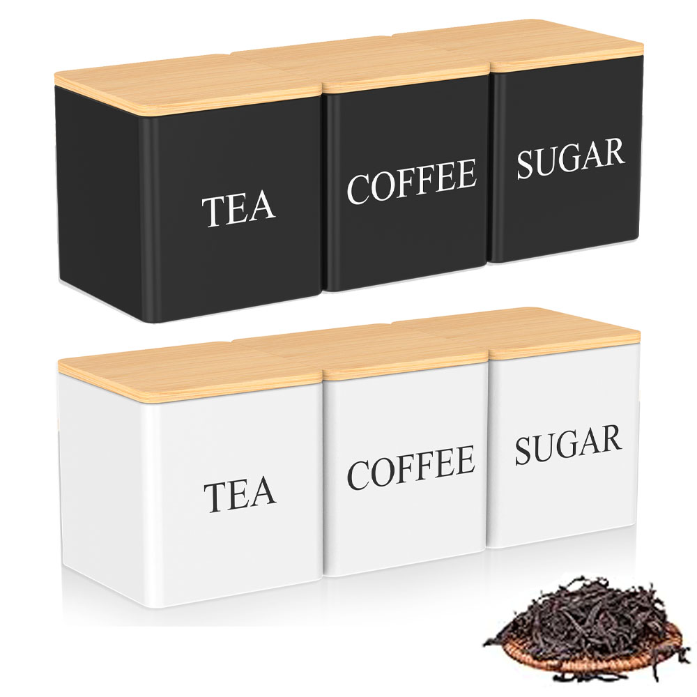 Boîte de stockage de grains de café, 3 pièces, thé, sucre, bouteille fendue de grains de café, boîte de scellage de café, accessoires de cuisine