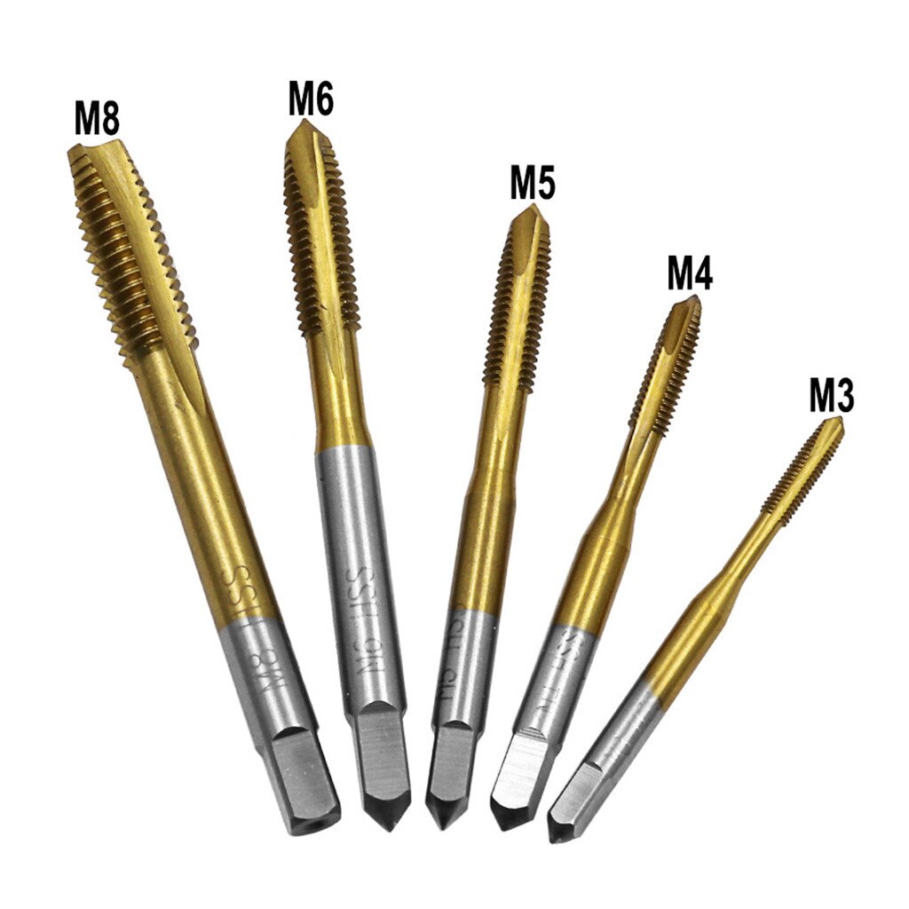 Tool 5 Stks/set Metric Straight Fluit Hss Draad Schroef Tap Plug Hand Tap Drill1.76 M3/M4/M5/M6/M8: M3