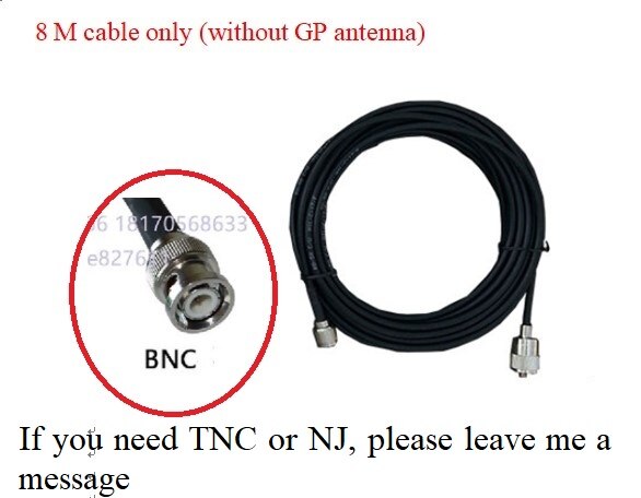 1/4 wave Professional GP Antenna 5 punti di frequenza antenna in lega di alluminio trasmettitore FM antenna nessun cavo 1/4 wave Professional: BNC -Only 8M cable