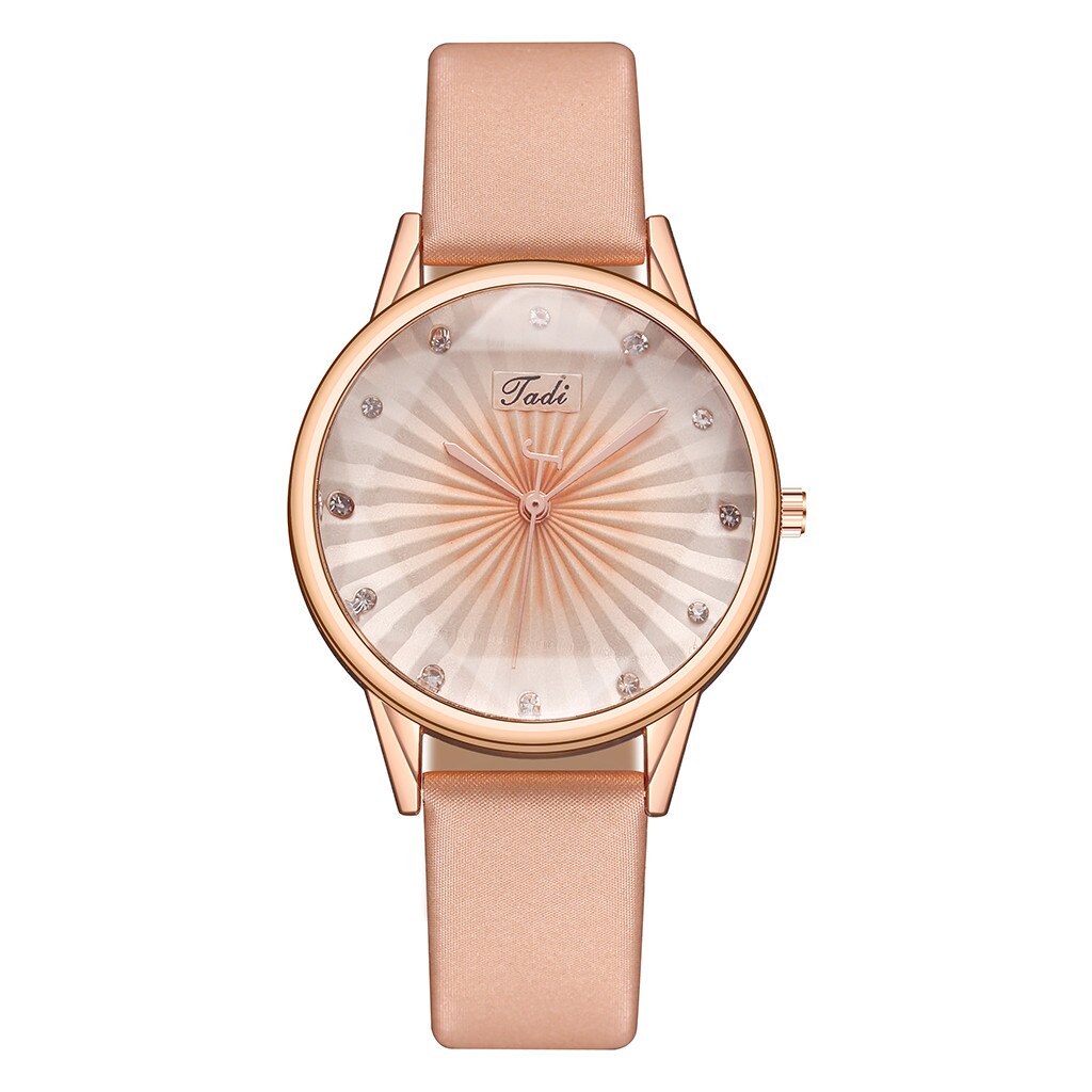 Gestreepte Quartz Horloge Eenvoudige Lederen Horloge Met Diamant Riem Horloge Klok Horloges Vrouw Klok Femme Creatieve Horloge: G