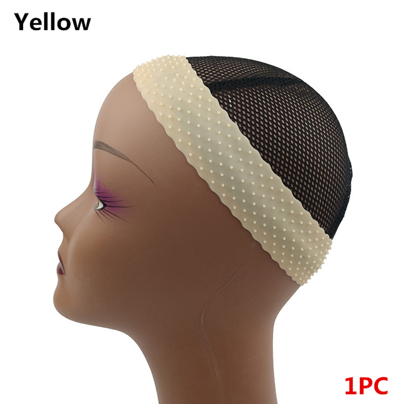 1PC No-Slip Wig Grip Band Transparent Silicone Wig Band Comfort Head Hair Band Extra Hold Wig Headband Adjustable Women Wig Band: Blue