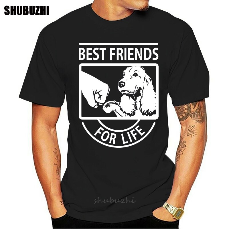 brand men shirt Cocker Spaniel Best Friend T-shirt cotton tshirt men summer t-shirt euro size: black / XS