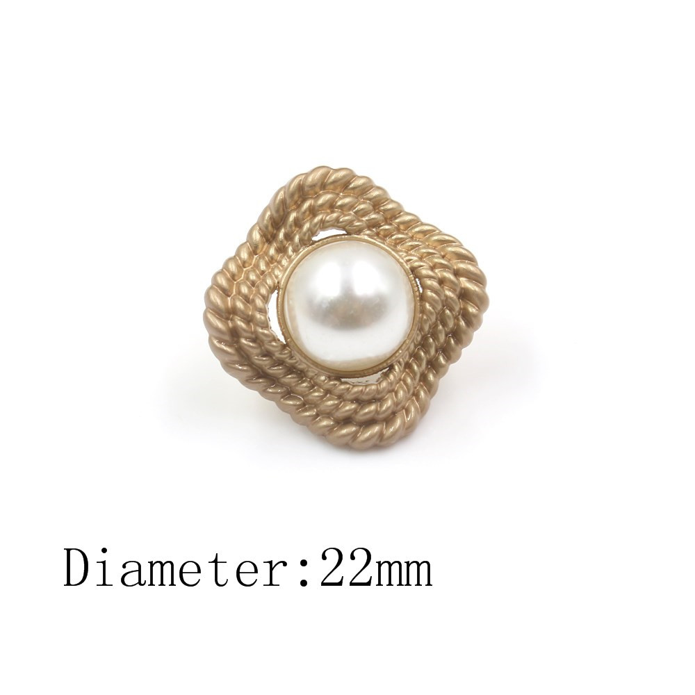 22mm 25mm 10 stk/parti perle metal knapper guld sweater frakke dekoration skjorte knapper tilbehør diy a -19512-471: A -19512-472