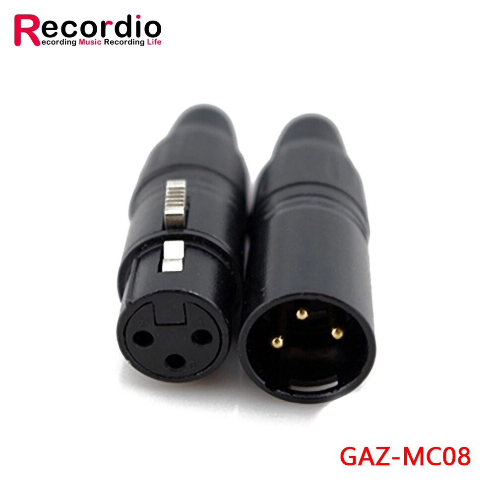 GAZ-MC07 3 Pin Xlr Connector Blauwe Mannelijke Plug Microfoon Mic Audio Kabel Vrouwelijke Jack: GAZ-MC08