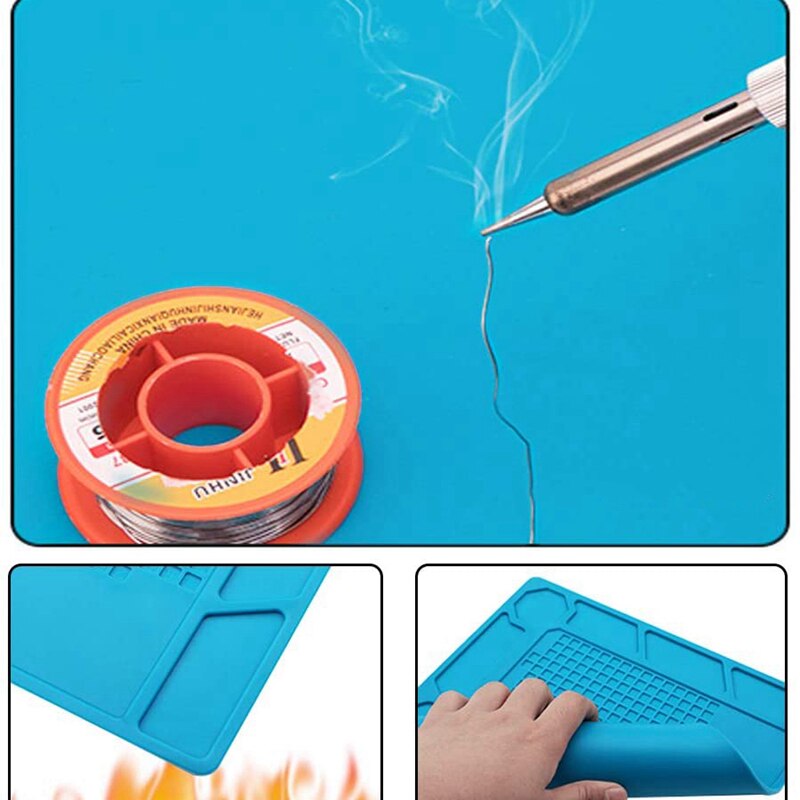 Soldering Mat Solder Pad Insulation Silicone Mat Anti Static for Soldering Brazing Repair Tool Welding Past