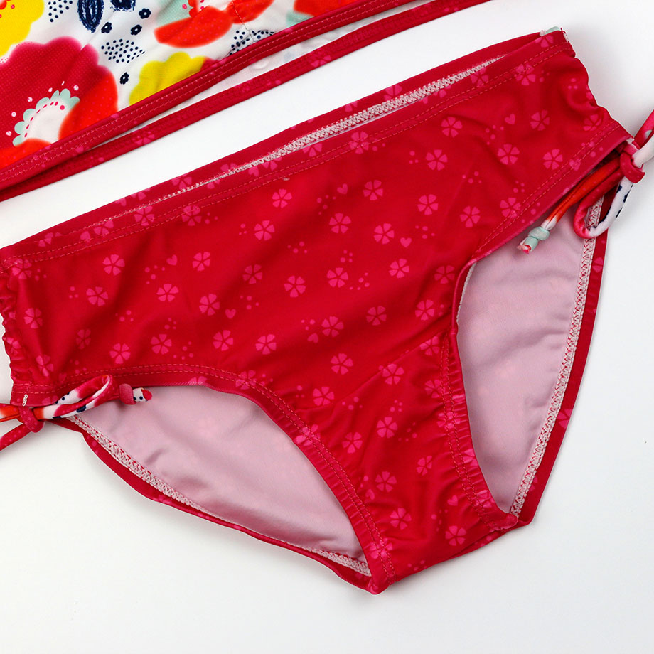 Infant Baby Girl Swimsuit 3-10 Years Children Swimwear Two Piece Girl Bathing Suit Red Floral Toddle Girl Bikini Child Swim Wear