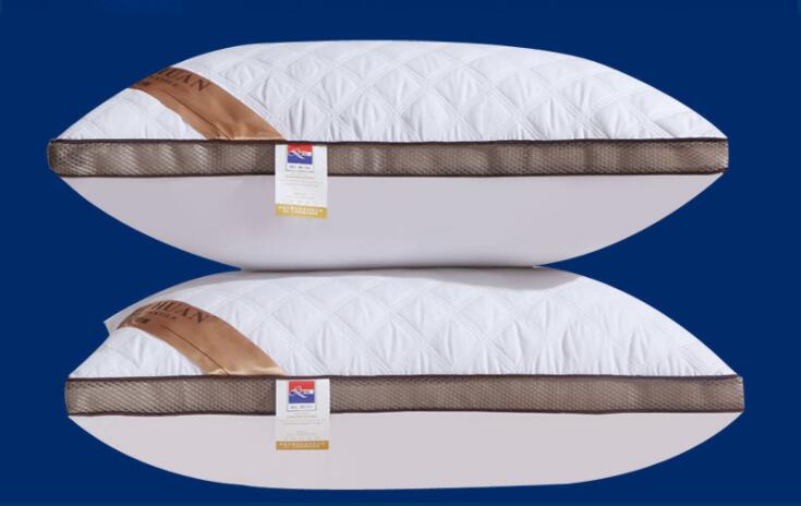 Nueva almohada alternativa blanca de 48x74 cm, almohada de 5 estrellas para Hotel, tela de microfibra, ropa de cama, cuello, almohadas suaves lavables para la salud, ropa de cama: color1