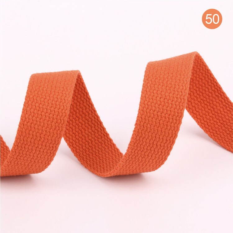 20mm 50 Yards Soft Cotton Canvas Webbing Strap for Backpack 1.2mm-1.5mm Thickness Bias Tape Bag Strap Sewing Ribbon 19 Colors: Orange 20mm