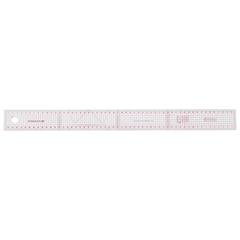 Sewing tailor 54 cm shared double side metric straight ruler transparent pink: Default Title