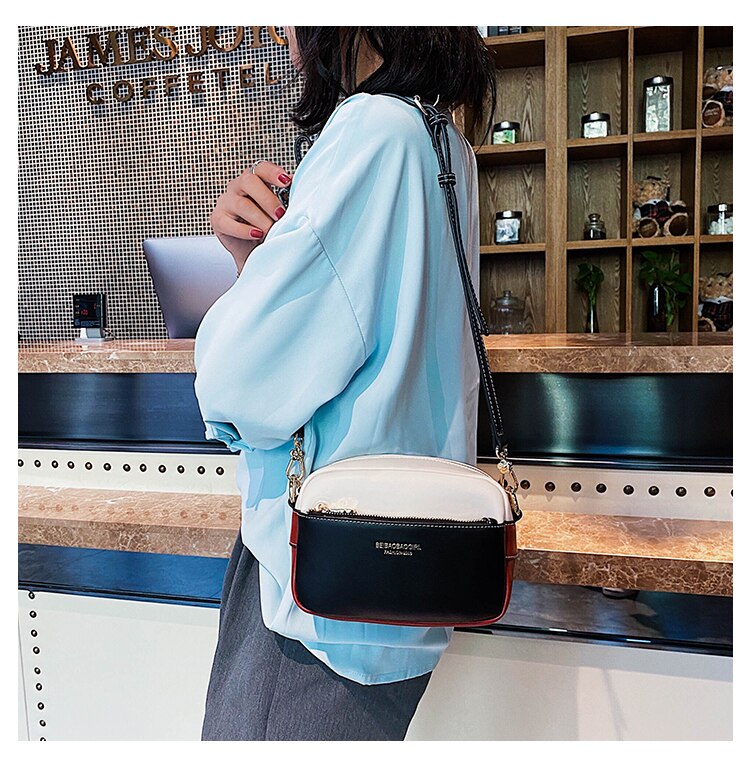 Beibaobao Brand Women Messenger Bags Luxury Pu Leather Sling Crossbody Bags For Women Shoulder Bag Girls Shoulder Bag Lady: Black