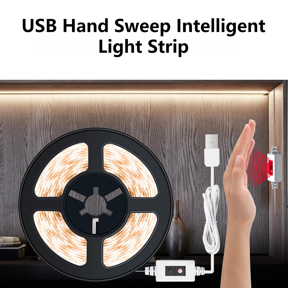 Led-lys under skab, usb-drevet, bevægelsessensor, lysdæmper, belysning til skab, køkken, garderobe, bordplade, soveværelse