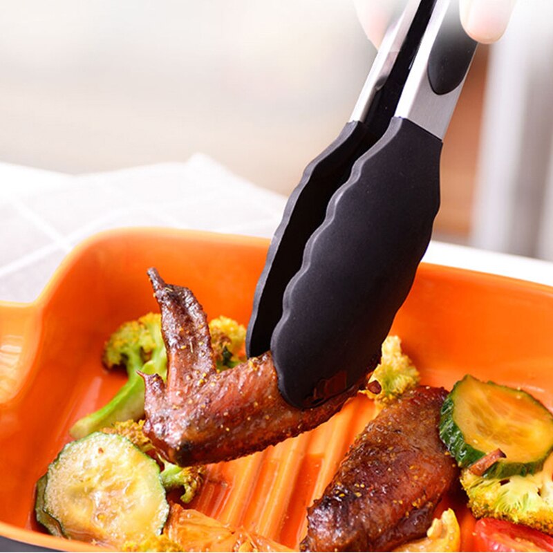 Heat-resistant food tongs non-slip nylon bread tongs barbecue salad bread cooking food serving tongs kitchen tools