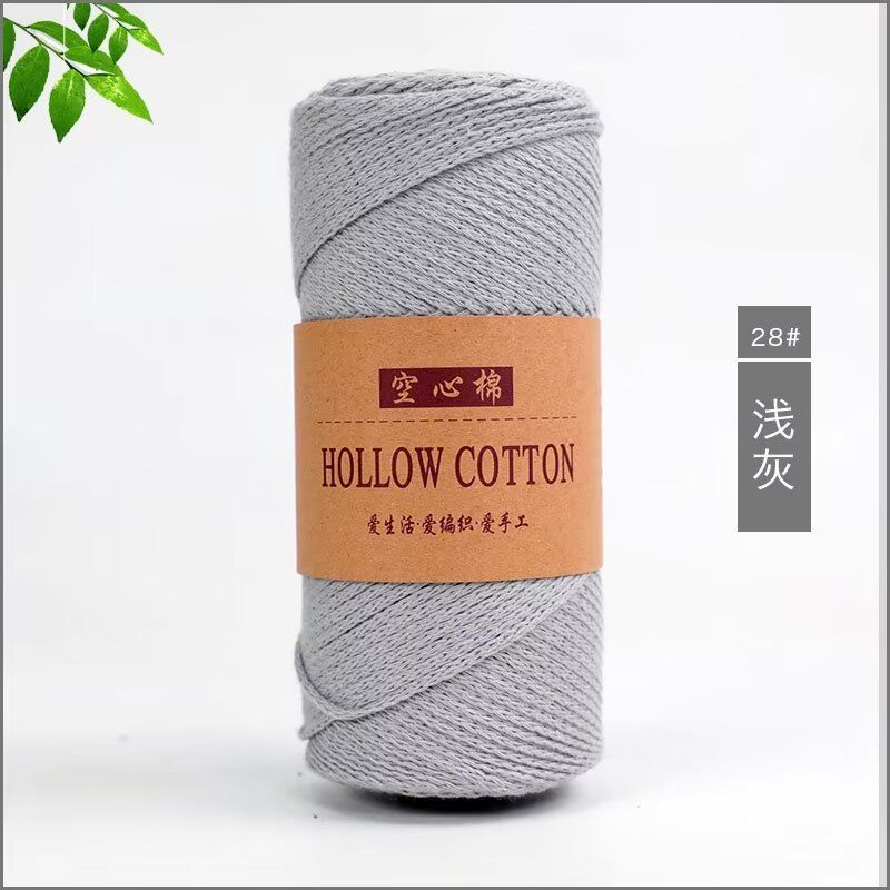 Hollow Cotton Thread Linen Yarn 150g Round Strand Medium Thick Cotton Thread Hand Woven DIY Crochet Hook Hat Bag Material: plum