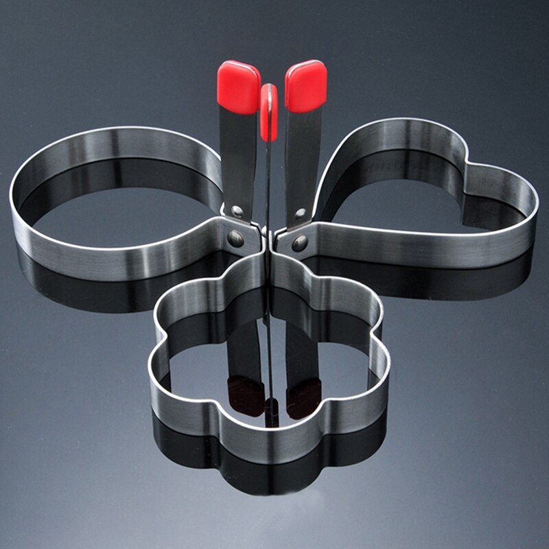 AC86 -5 Pcs 304 Stainless Steel Omelet Ring Mold Omelet Crepe Ring Cute Shaped Egg Mold Cooking Tool Frying Pan Sandwich