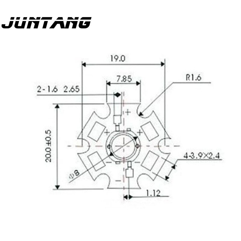 50 stk. aluminiums radiatorbase 1 w 3w høj effekt ledet lampe perle monteringsbeslag aluminiumsunderlag