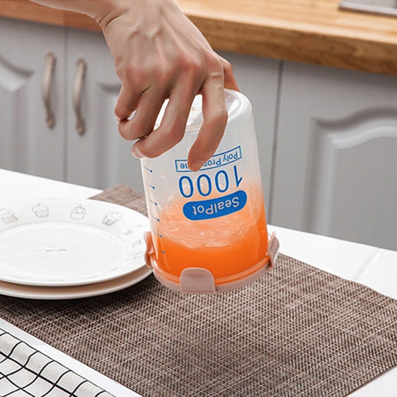 Plastic Buckle Sealed Jars Food Containers Nuts Snack Dry Goods Storage Tank Refrigerator Kitchen Storage Box With Scale