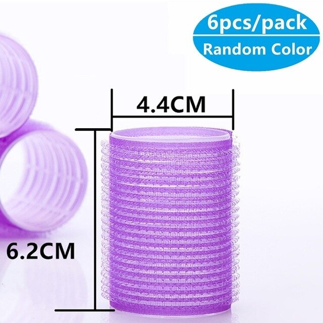 6 sztuk/paczka wałek robić włosów s samego siebie chwyt papilotki wałek robić włosów salon lokówki robić włosów rozmiar landara wałek robić włosów przyklejony styl przylgnięcia: 4.4cm x 6szt