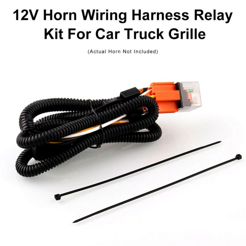 12V Horn Wiring Harness Relay Kit For Car Truck Grille Mounting Blast Tone Horn