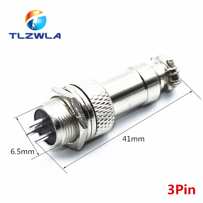 1set GX12 2/3/4/5/6/7 Pin Male + Female 12mm L88-93 Circular Aviation Socket Plug Wire Panel Connector with Plastic Cap Lid: GX12 3Pin