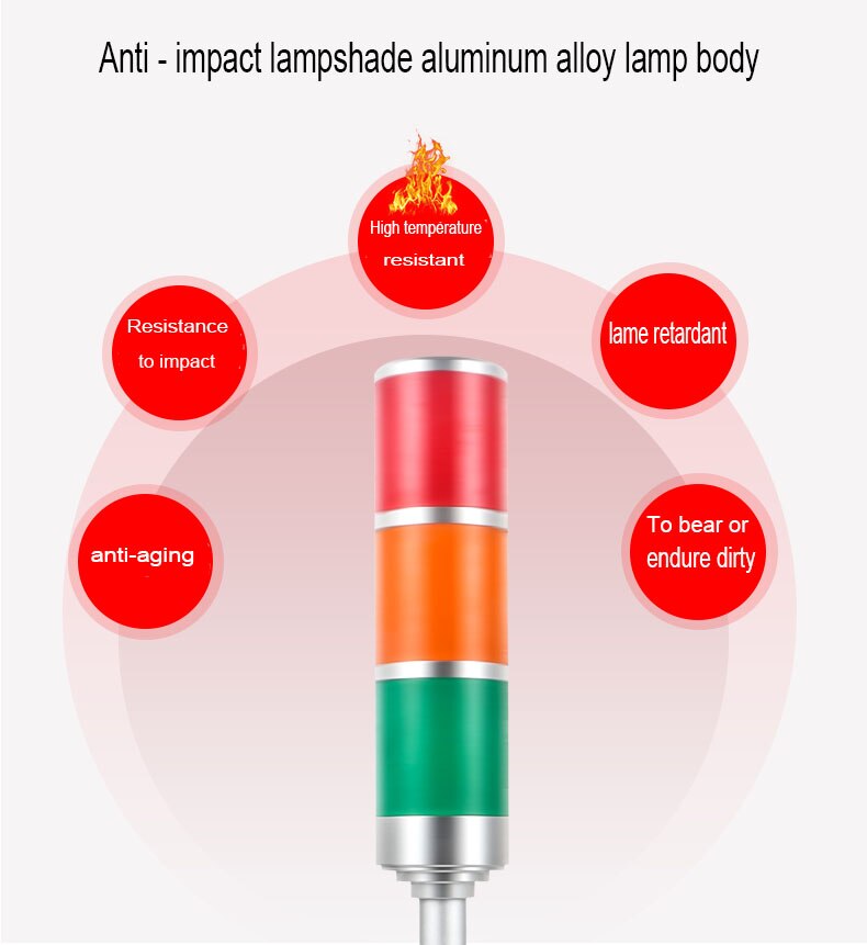 Aluminum Industrial Multi-layer Stack Lamp 3 layer L Rod Shiny LED Signal Tower Alarm caution Safety Buzzer light for machinery