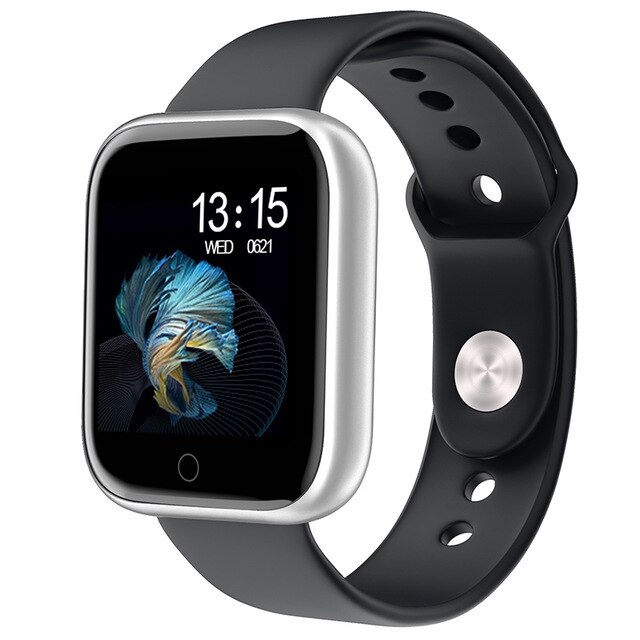 Reloj inteligente T80 con Bluetooth para hombre, reloj deportivo resistente al agua con llamadas, recordatorios: Black Silver Silica