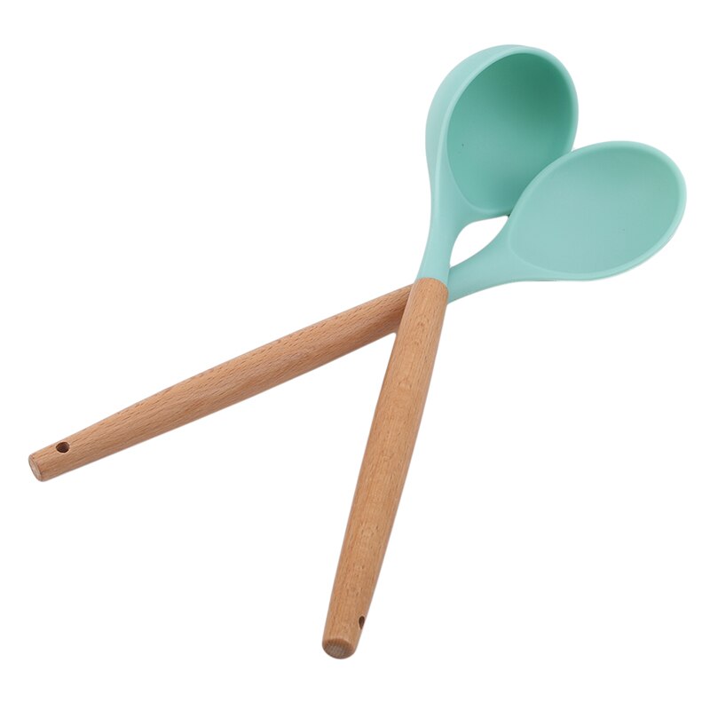 9/12PCS Silicone Cooking Utensils Set Non-stick Spatula Shovel Wooden Handle Cooking Tools Set With Storage Box Kitchen Tools