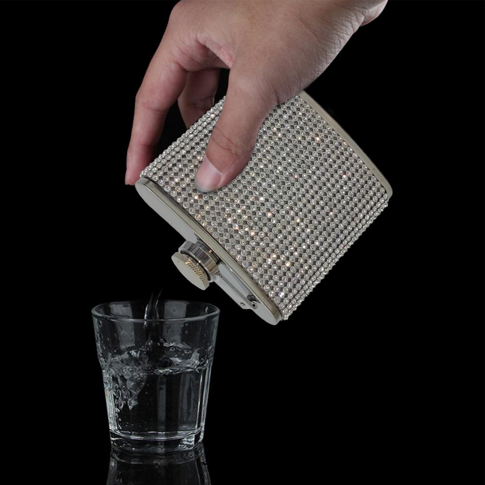 stainless steel with diamond hip flask ,Special hip flask for Ladies Anti Wine Flask for Household 180ml