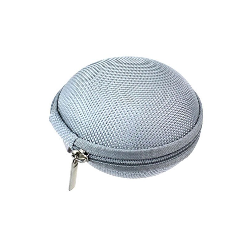 Mini Zipper Earphone Headphone SD Card Storage Bag Box Carrying Pouch Round Case Women Coin Purses Wallet Carteira Feminina: grey