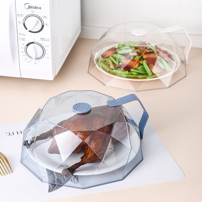 Couvercle anti-éclaboussures pour micro-ondes, avec poignée, résistant à la chaleur et à la poussière, résistant à l&#39;huile, accessoires de cuisine spéciaux
