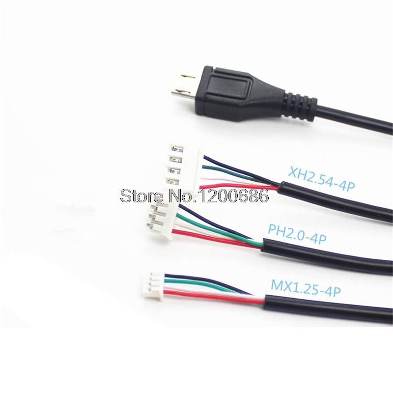 0,3 M 30CM 5pin USB hembra Jack a XH2.54 1,25 ZH1.5 PH2.0 XH2.54 dupont 2,54 4P cable de alambre de arnés