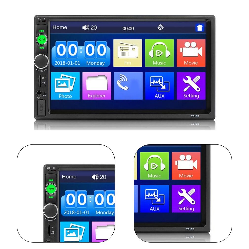 Radio con GPS para coche, reproductor Multimedia con pantalla táctil de 7 pulgadas, 2 Din, Audio estéreo, MP5, inalámbrico