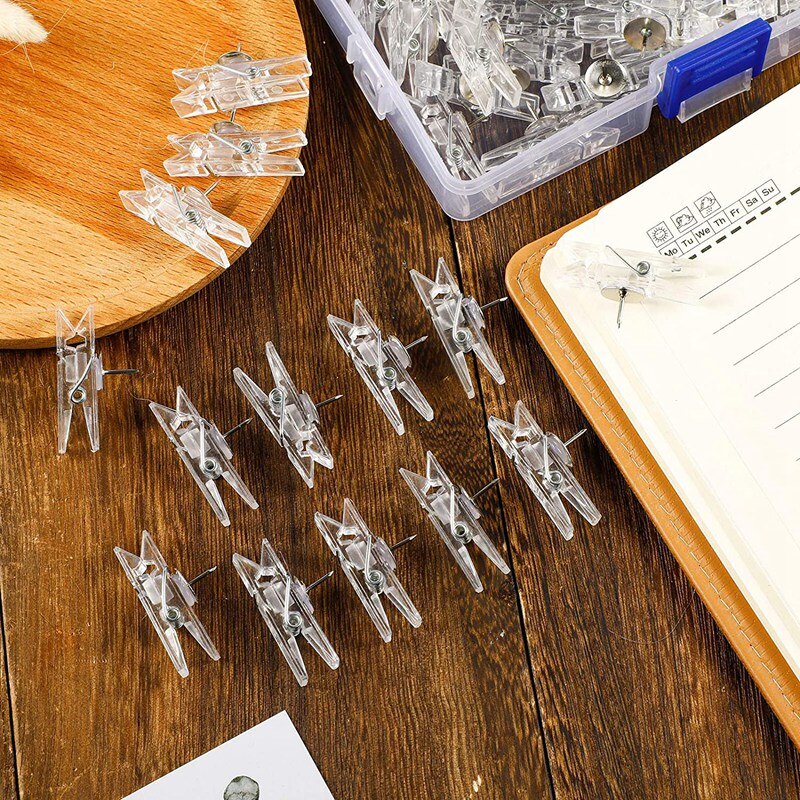 Push Pin Clips Plastic Push Pins for Cork Board Tacks Mini Photo Clips Decorative Pins Thumbtack Paper Clips Pushpins