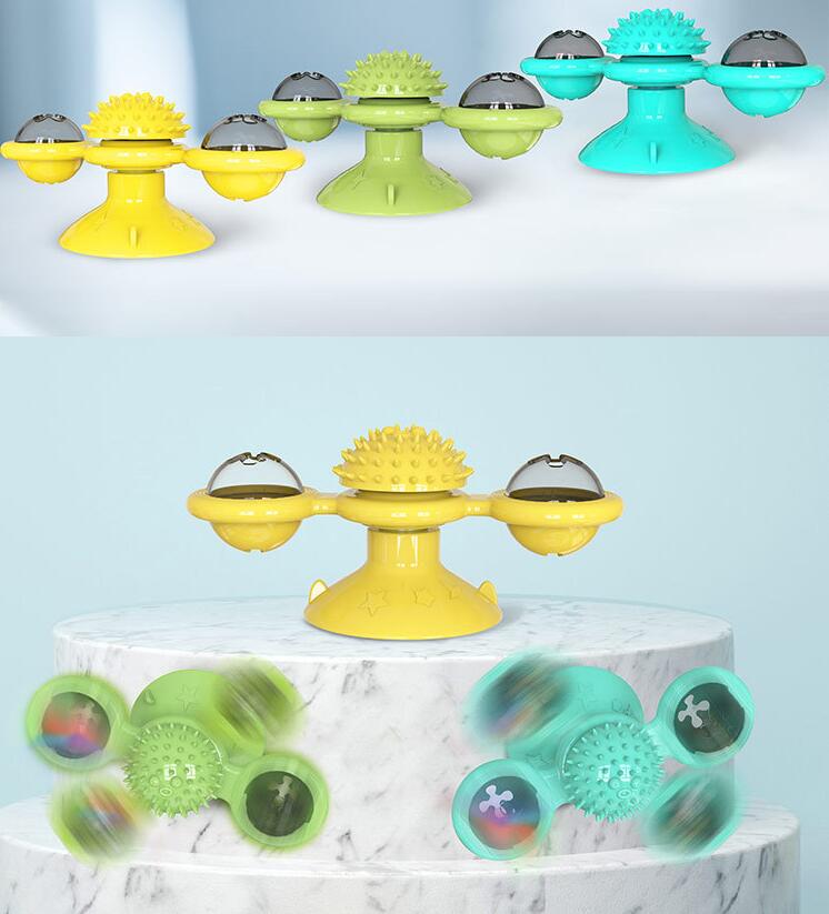 Draaien Windmolen Speelgoed Voor Katten Puzzel Wervelende Draaitafel Met Borstel Kat Play Game Speelgoed Windmolen Kitten Interactieve Speelgoed Leveringen