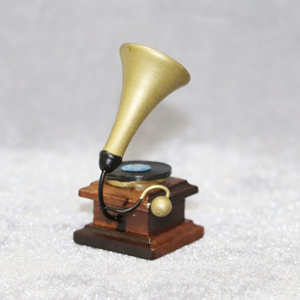 Mini Gramophone Decor Simulation Gramophone Model Tabletop Mini Adornment