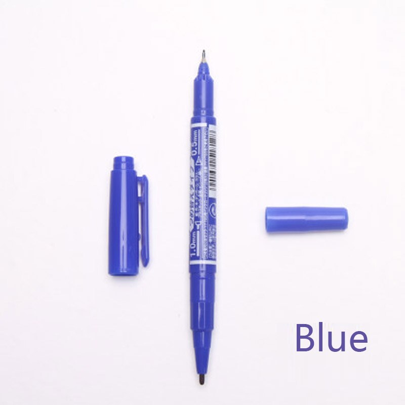 12 pièces Zèbre Huileuse Petite bicéphale Marqueur Stylo MO-120-MC à séchage Rapide Stylo N'est Pas de Décoloration, et Non toxique: Blue