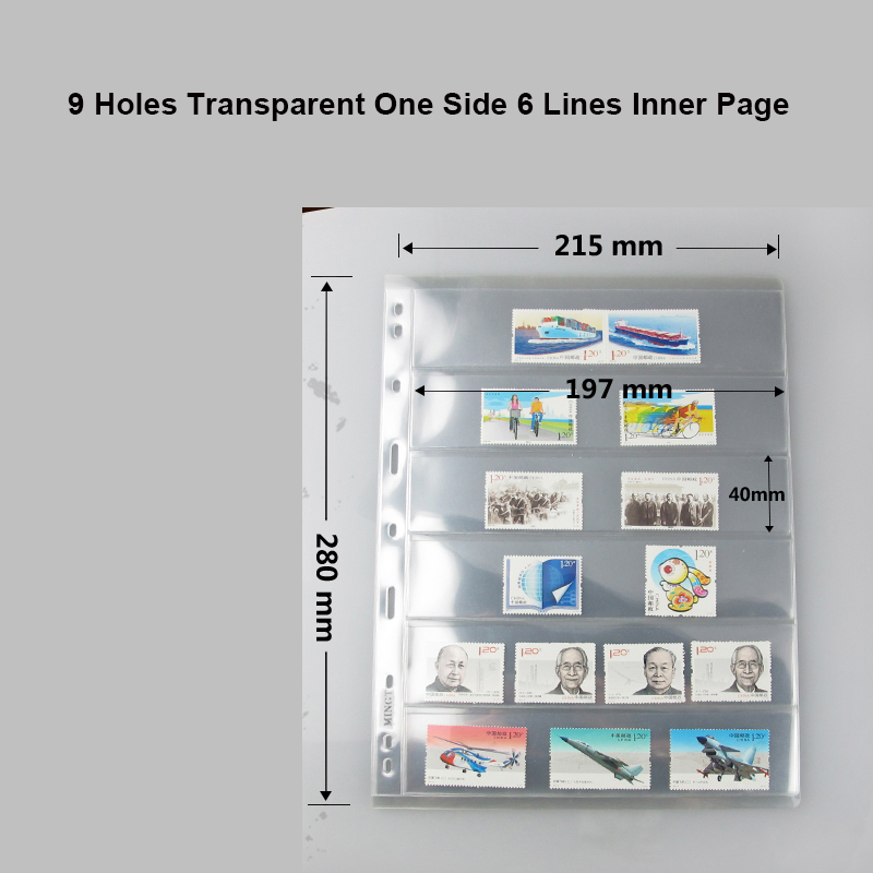 9 Gaten 2 Lijn Zakken Een Pagina Transparant Binnen Album Pagina Collection Book Collection Ab-0018: 9KH06-TOU