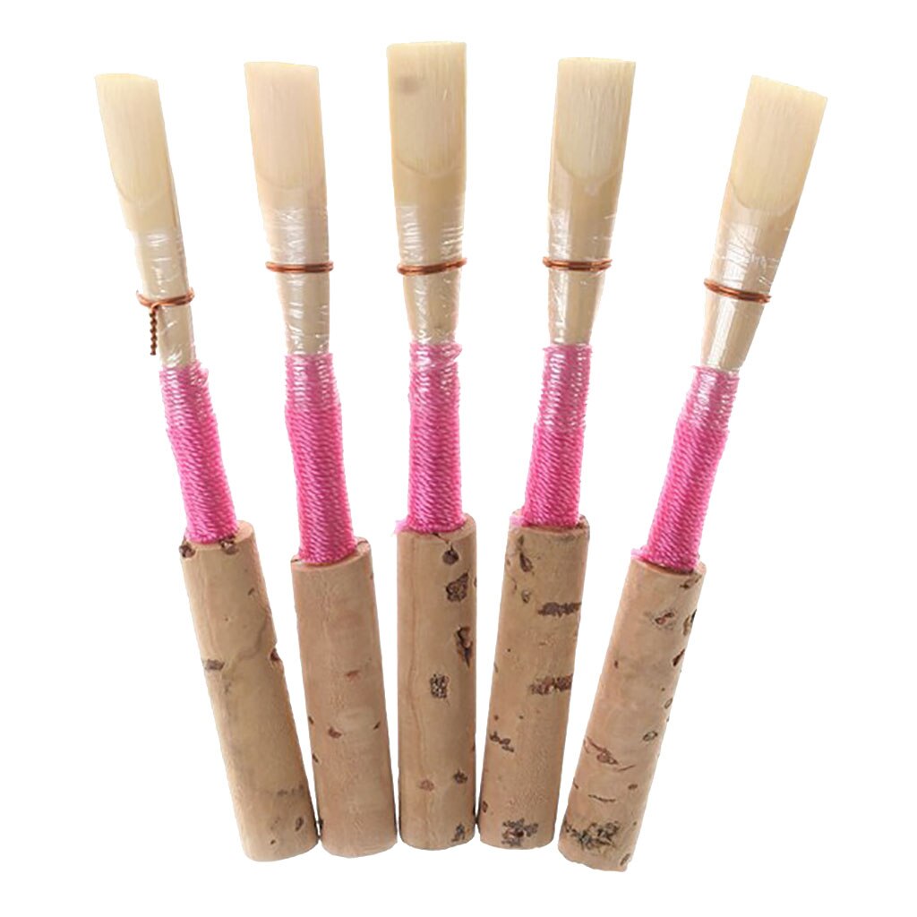 5 uds cañas para oboes junco Rosa fuerza media con caja de plástico Oboe para principiantes accesorios para Oboe