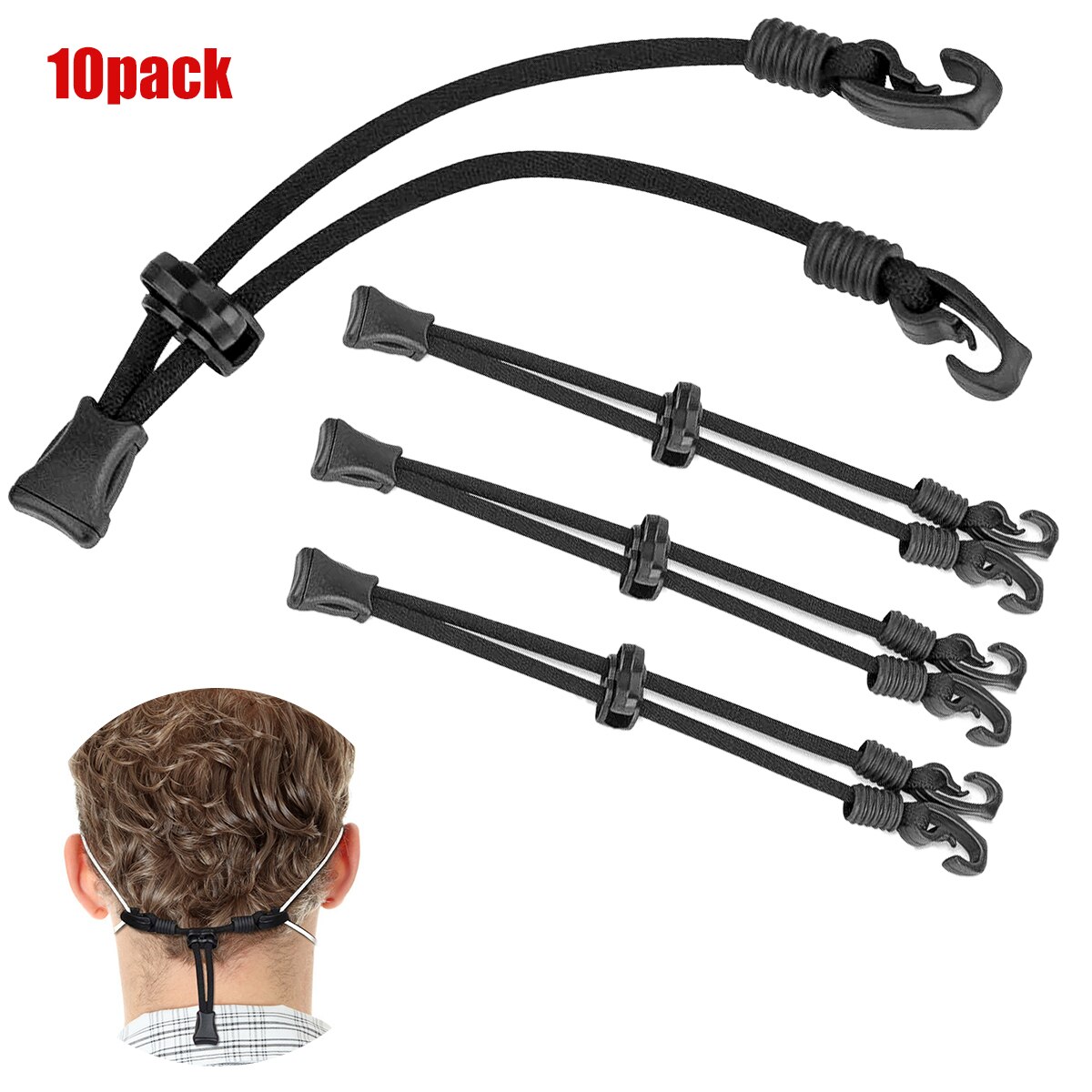 Mask Extender, Face Mask Holder, Anti-Slip Mask Buckle Strap，Mask Ear Rope Extenders Adjustment Buckle: 10pcs