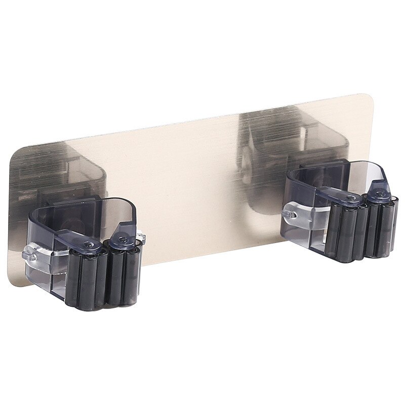 Storage Rack Wall Mounted Mop Holder Brush Broom Hanger Storages Rack Kitchen Organizer Clean Home Storage Holders Racks: Two Black Hooks