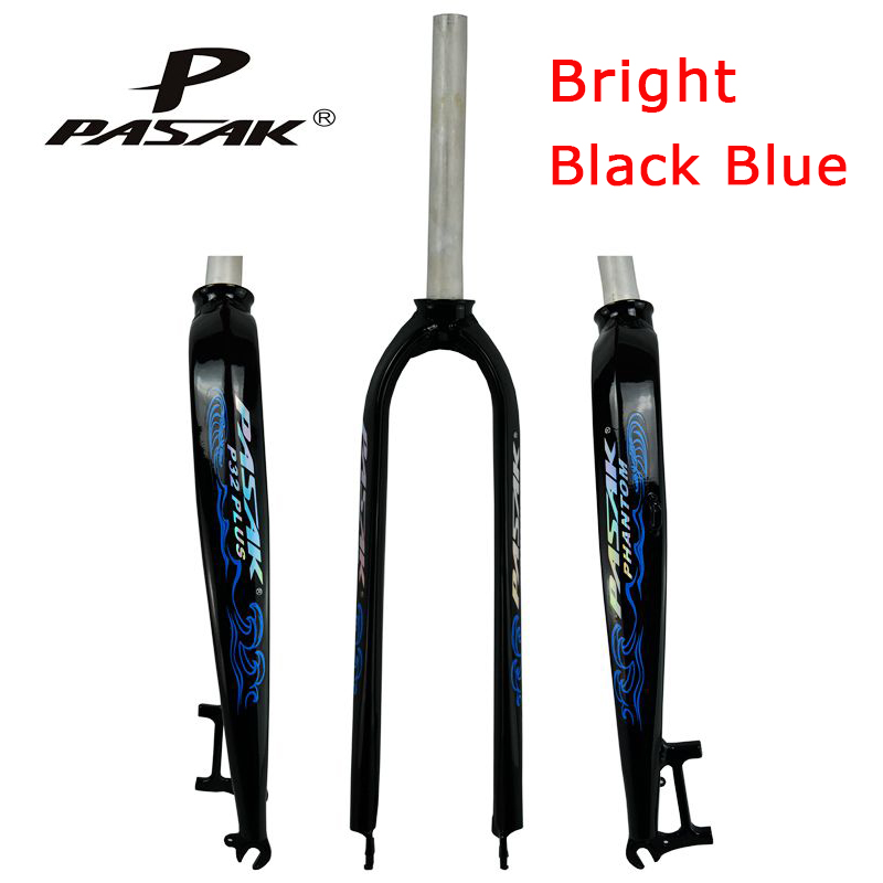 PASAK Vélo Dur Fourche 26 "27.5" 29 "en aluminium montagne vtt vélo vélo de route fourche rigide P32 modèle De Frein À Disque Composant: Bright Black Blue