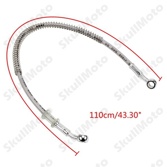 Kit de manguera de freno de motocross para motocicleta, tubería de aceite, línea trenzada, acero inoxidable reforzado hidráulico, ajuste trenzado, ATV Pit Bike: 110cm