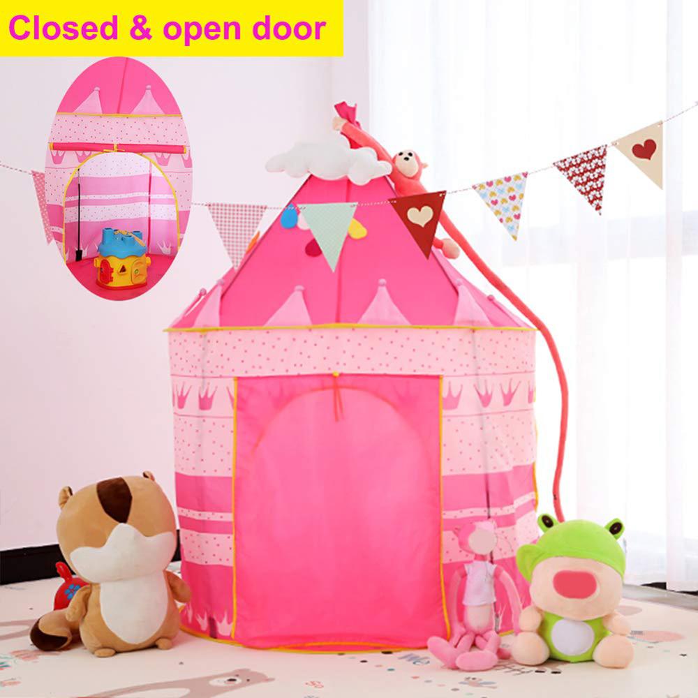 Opvouwbare Draagbare Prinses Kasteel Tulle Kinderen Kids Game Play Tent Creatieve Ontwikkelen Outdoor Indoor Yurt Kasteel Speelhuisje Speelgoed