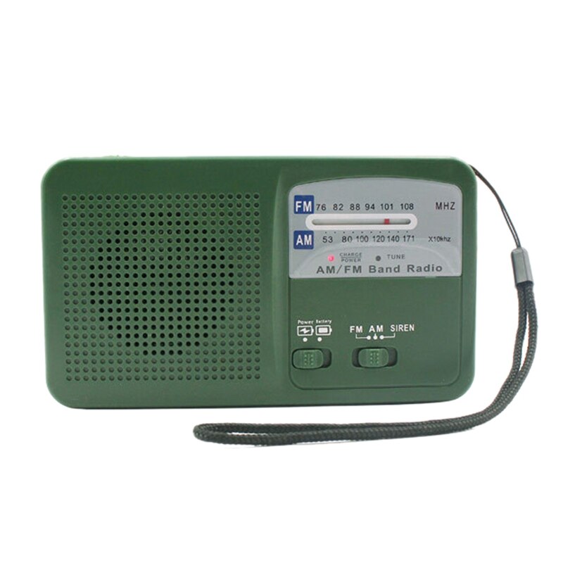 Portatile sono FM Radio dinamo Mano di Emergenza A Manovella Radio Solare con 500MAh di Potere ah CONDOTTO LA Luce di Allarme di sos per il Campeggio all'aperto: Default Title