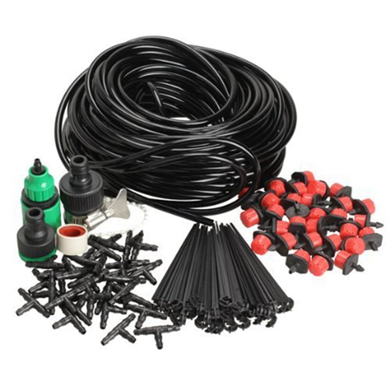 DIY Micro Drip Irrigation System Plant Self Watering Garden Hose Kits with 50M Hose