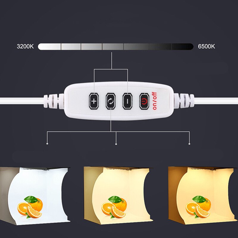 mini Pieghevole Lightbox Fotografia foto studio ah CONDOTTO LA Luce Foto di Sfondo kit scatola per Gli Appassionati di Fotografia di Luce