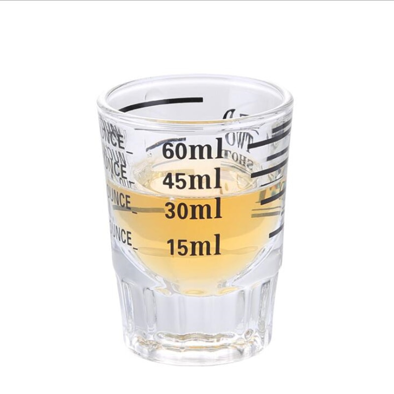 Feigolo bar cocktail mätkopp 30/ 60ml genomskinligt glas graderad kopp kaffe te bartender kök mätkopp fns 56